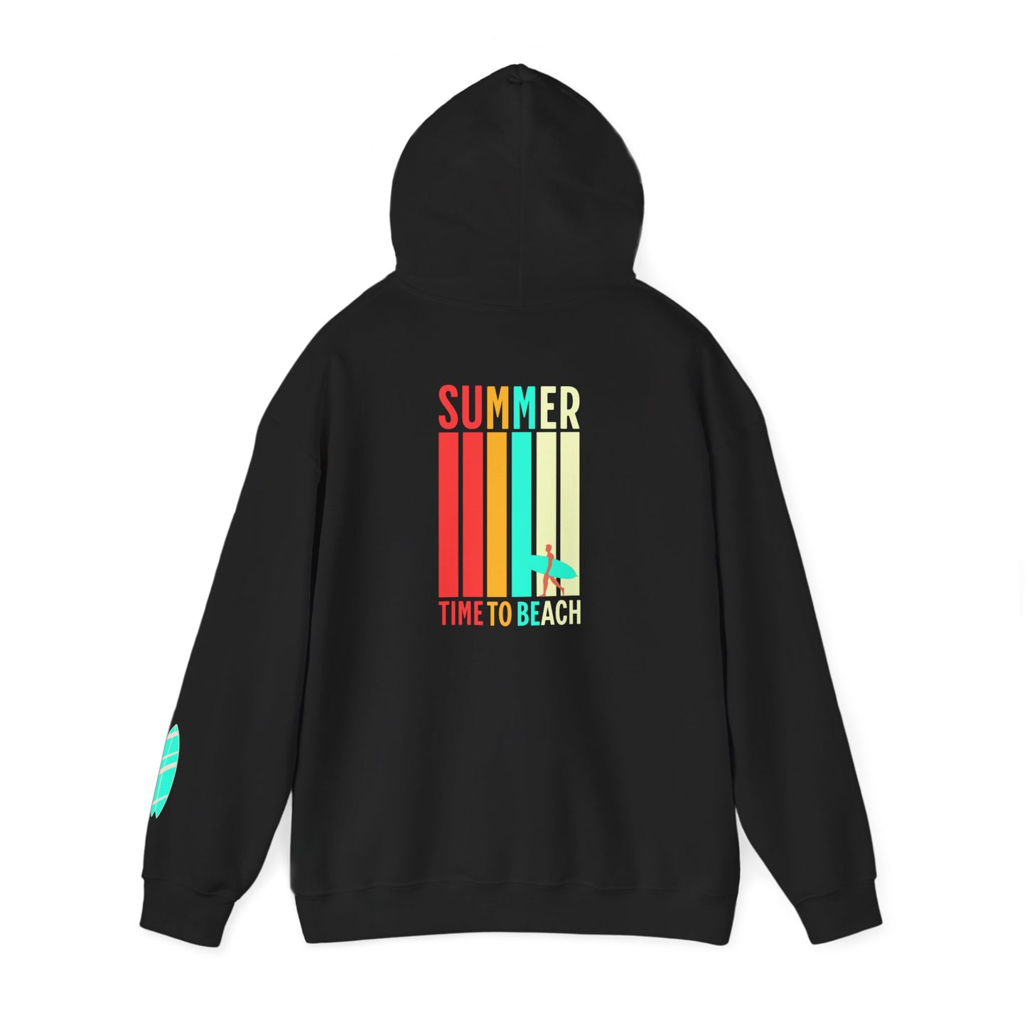 Hoodie - Retro "Summer Time to Beach" Surf Graphic Pullover