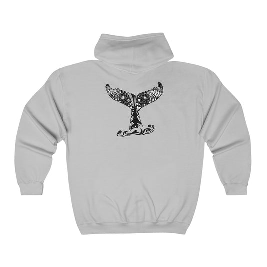 Whale Tail Heavy Blend™ Full Zip Hooded Sweatshirt