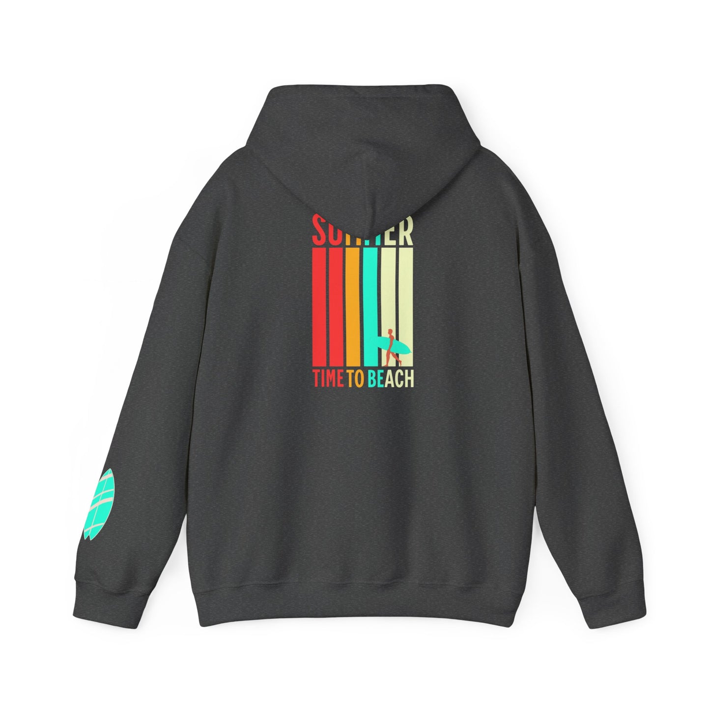 Hoodie - Retro "Summer Time to Beach" Surf Graphic Pullover